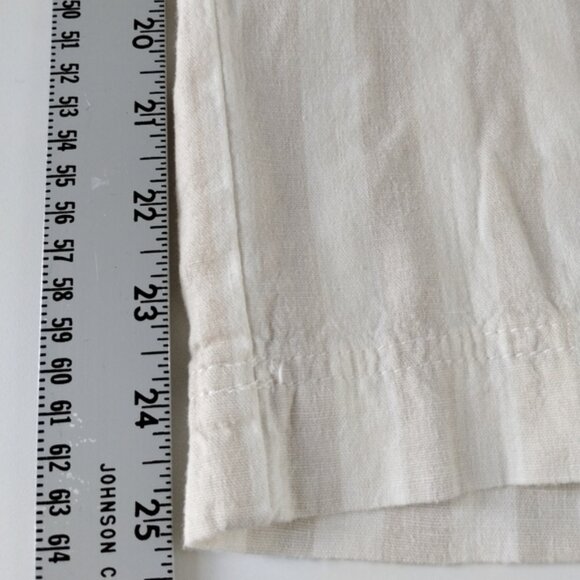Denver Hayes Hi-Rise Wide Leg Crop Pants 14 Beige Stripes Linen Blend - Picture 9 of 11